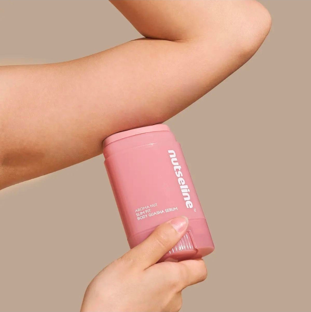 Nutseline Slim Fit Gua Sha Serum – Korean Beauty Firming & Contouring Body Serum with Aromatherapy & Nut Extracts – Lightweight Lotion Texture for Sculpted Skin from Jawline to Calves