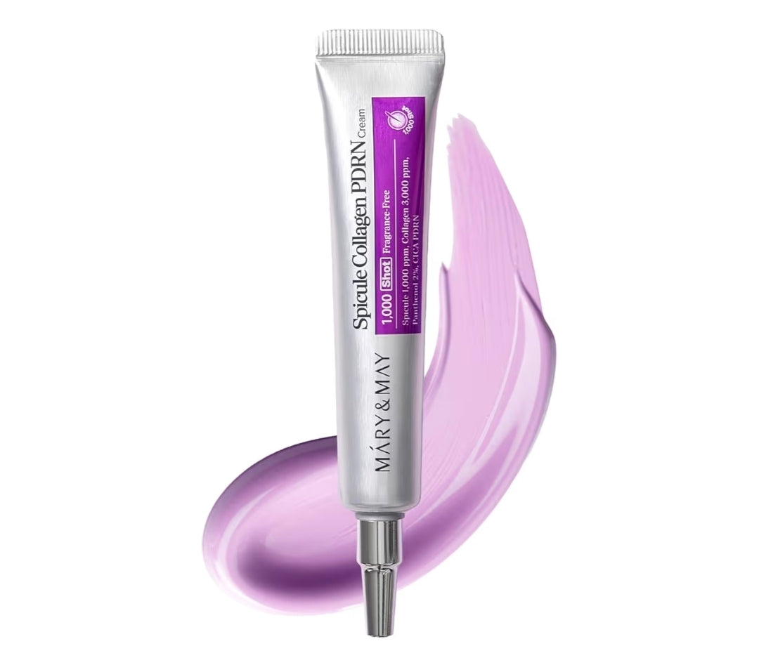 Mary & May Spicule Collagen PDRN Cream - Korean Face Moisturizer with Marine Spicules & French Collagen - Plumping Barrier Elasticity Treatment, Ceramide Panthenol for Sensitive Skin