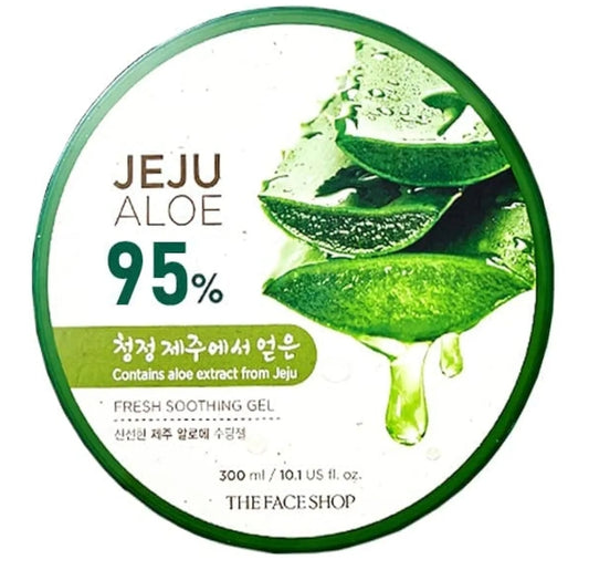 The Face Shop Jeju Aloe Fresh Soothing Gel - 95% Aloe Extract - Intense hydration and soothing properties