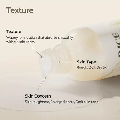 Skinfood Rice Brightening Toner - Glow Glass Skin, Natural Rice Water Milk for Pore Minimizing, Hydrating, Glowing Skin, Vegan