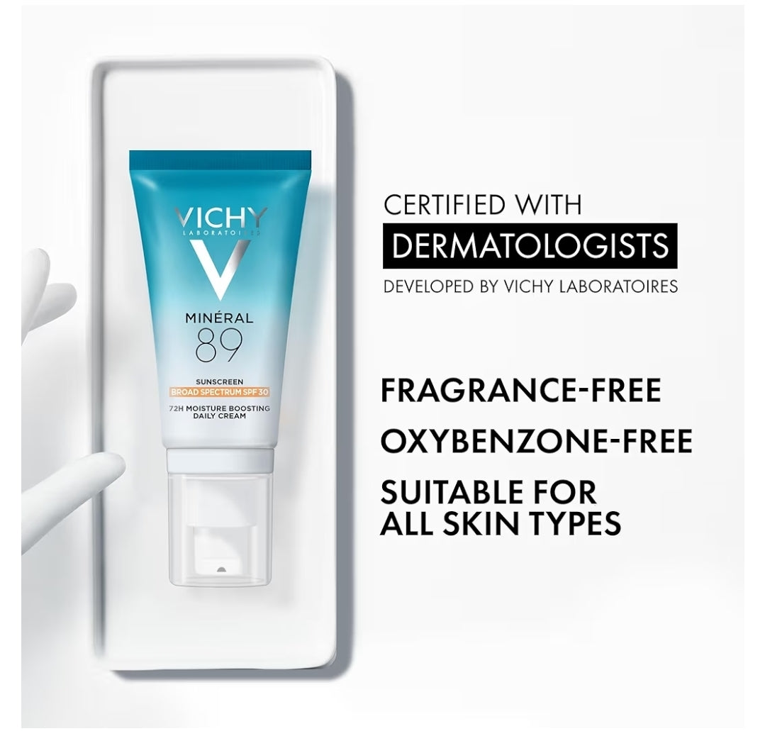Vichy Minéral 89 Face Sunscreen SPF 30 - Hydrating Daily Sunscreen For Face