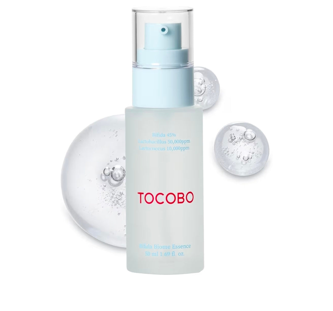 Tocobo Bifida Biome Essence – Sérum facial vegano con 45 % de bífida y complejo probiótico para fortalecer la barrera cutánea, hidratar, calmar y reafirmar – Fórmula en gel ligero