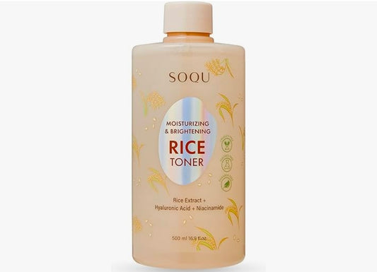 SOQU Moisturizing & Brightening Rice Toner - Helps to even out skin texture while providing brightness and rich hydration to the skin