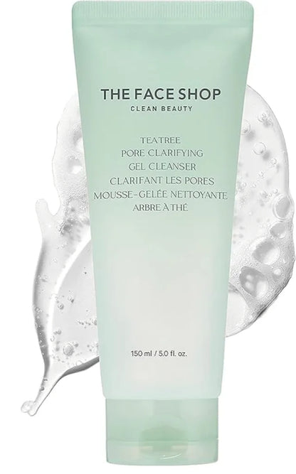 Gel limpiador clarificador de poros con árbol de té de The Face Shop