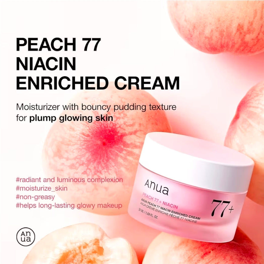 Anua Peach 77+ Niacin - Niacinamide Cream, Face Moisturizer for