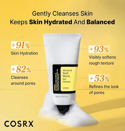 COSRX Advanced Snail Mucin Gel Cleanser - Hydrate and protect the skin - Gel cleanser with a powerful regenerative and hydrating effect