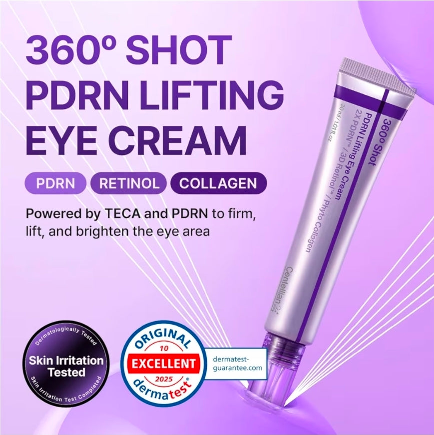 Centellian24 360 Shot PDRN Firming Eye Cream 30ml – Anti-Aging Retinol Eye Cream for Hooded Eyes, Wrinkle Smoothing, Firming Hydrating Care for Under-Eye Bags, Crow’s Feet & Dark Circles