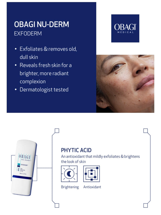 Obagi Nu-Derm Exfoderm – Lightweight Exfoliating Lotion with Phytic Acid – For Normal to Dry Skin