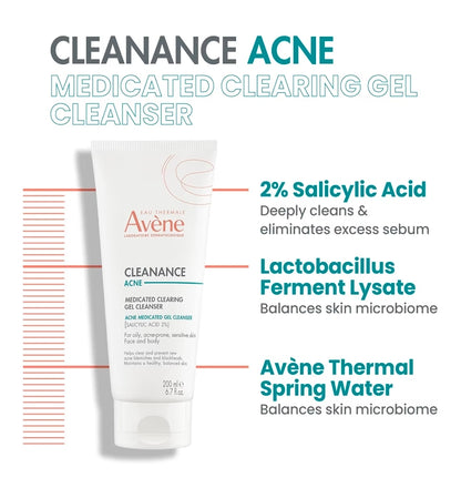 Avene Cleanance Cleansing Gel Soap Free Cleanser for Acne Prone, Oily, Face & Body, Alcohol-Free - Exfoliate away dead skin cells and maintain a healthy, balanced skin