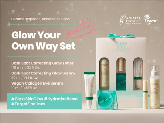 AXIS-Y Glow Your Own Way Limited Edition Set - Skin Care Set with Collagen Eye Serum, Niacinamide Face Serum, Glutathione Toner & Compact Mirror - Anti-Aging, Brightening, Dark Spot Correction, Even-Toning, Hydrating, Soothing