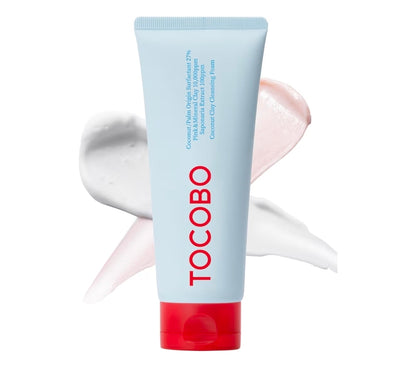 Espuma limpiadora de arcilla de coco Tocobo: elimina puntos negros, exfolia, desmaquilla e hidrata.