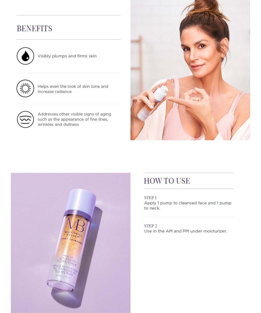 Suero de melón activador de juventud Meaningful Beauty: iluminador, unificador, hidratante, nutritivo, rejuvenecedor y suavizante.