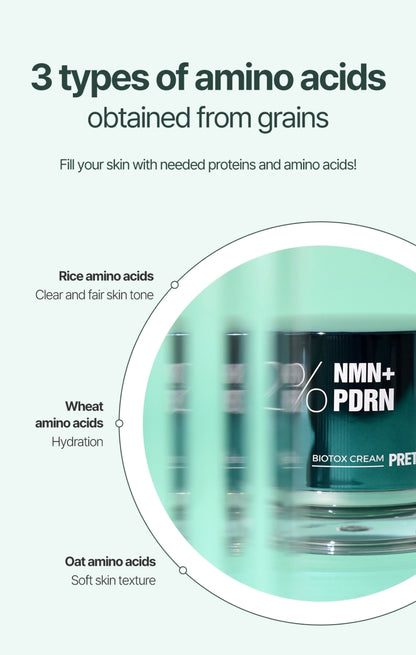 Prettyskin 2% NMN+ PDRN Biotox Cream - Anti-Aging and Skin Regeneration