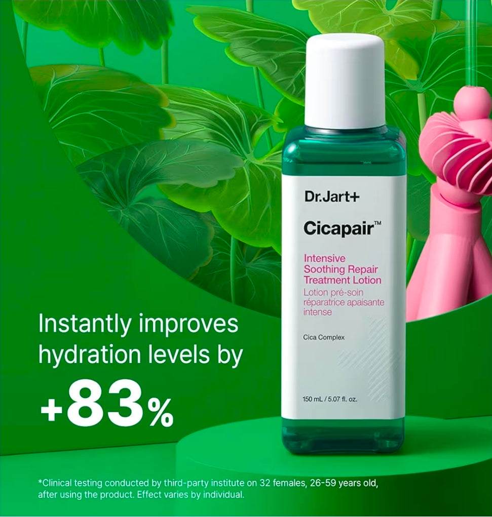 Dr.Jart+ Cicapair Intensive Soothing Repair Treatment -  Liquid Korean Face Lotion to Reduce Redness with Centella Asiatica, Hydrating Toner