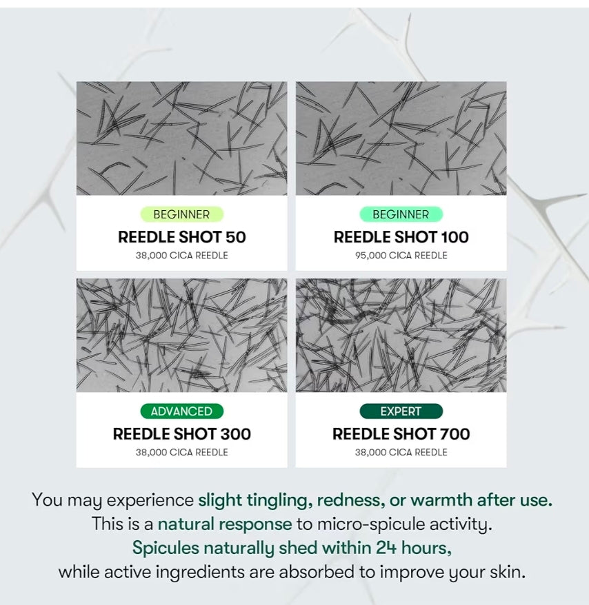 VT COSMETICS CICA Reedle Shot 300 Serum - Advanced Night Exosome, Microneedling Serum, Centella Asiatica, Hyaluronic Acid, Propolis, Soft Skin, Regeneration, Glass Skin