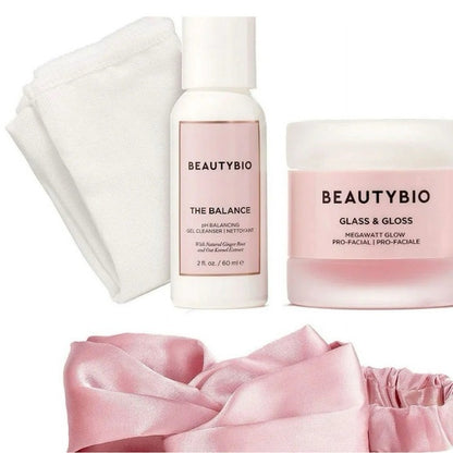 BeautyBio Spa Night In - Set Glass &amp; Gloss + Limpiador - Exfoliación e hidratación para un brillo radiante