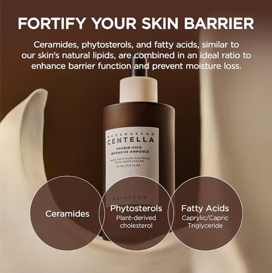 SKIN1004 Madagascar Centella Probio-Cica Intensive Ampoule 3.38oz - Vegan fermented Centella, Soothes the skin and strengthens the barrier