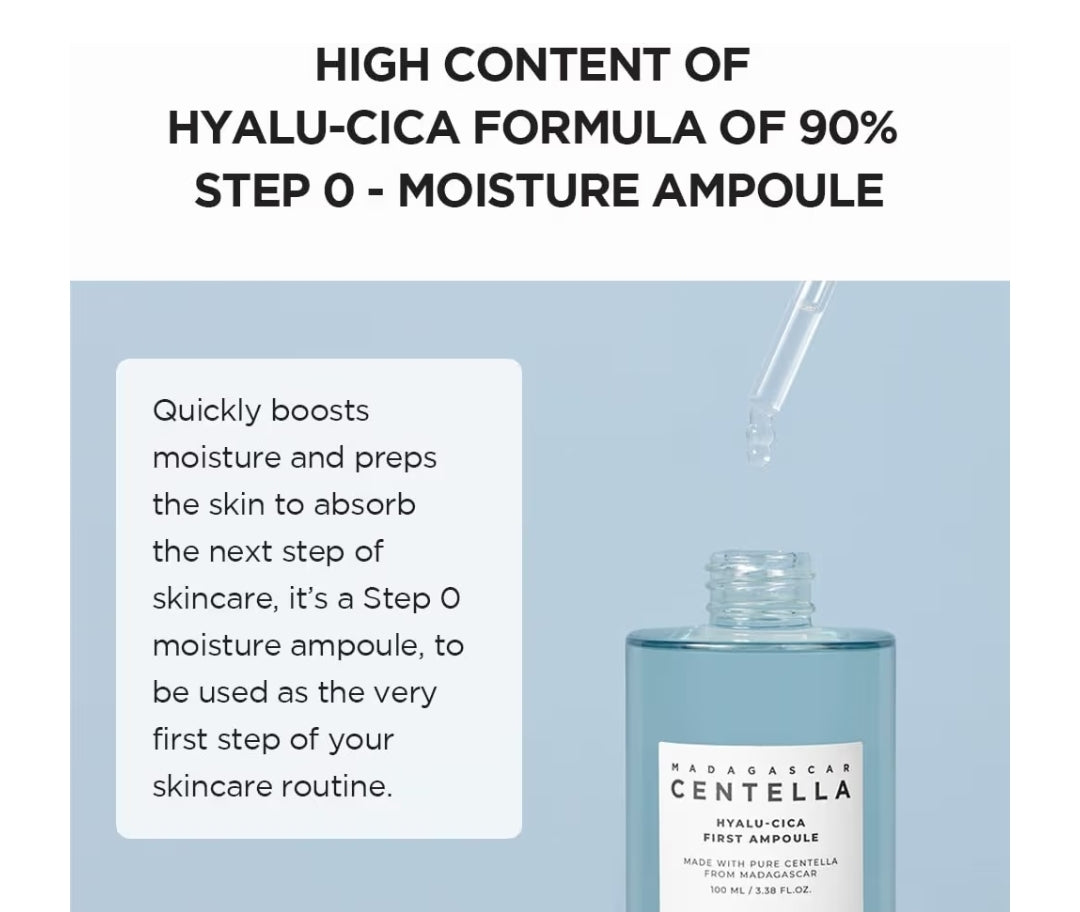 SKIN1004 Madagascar Centella Hyalu-Cica First Ampoule 1.8oz, Hydration Soothing for Dry Skin