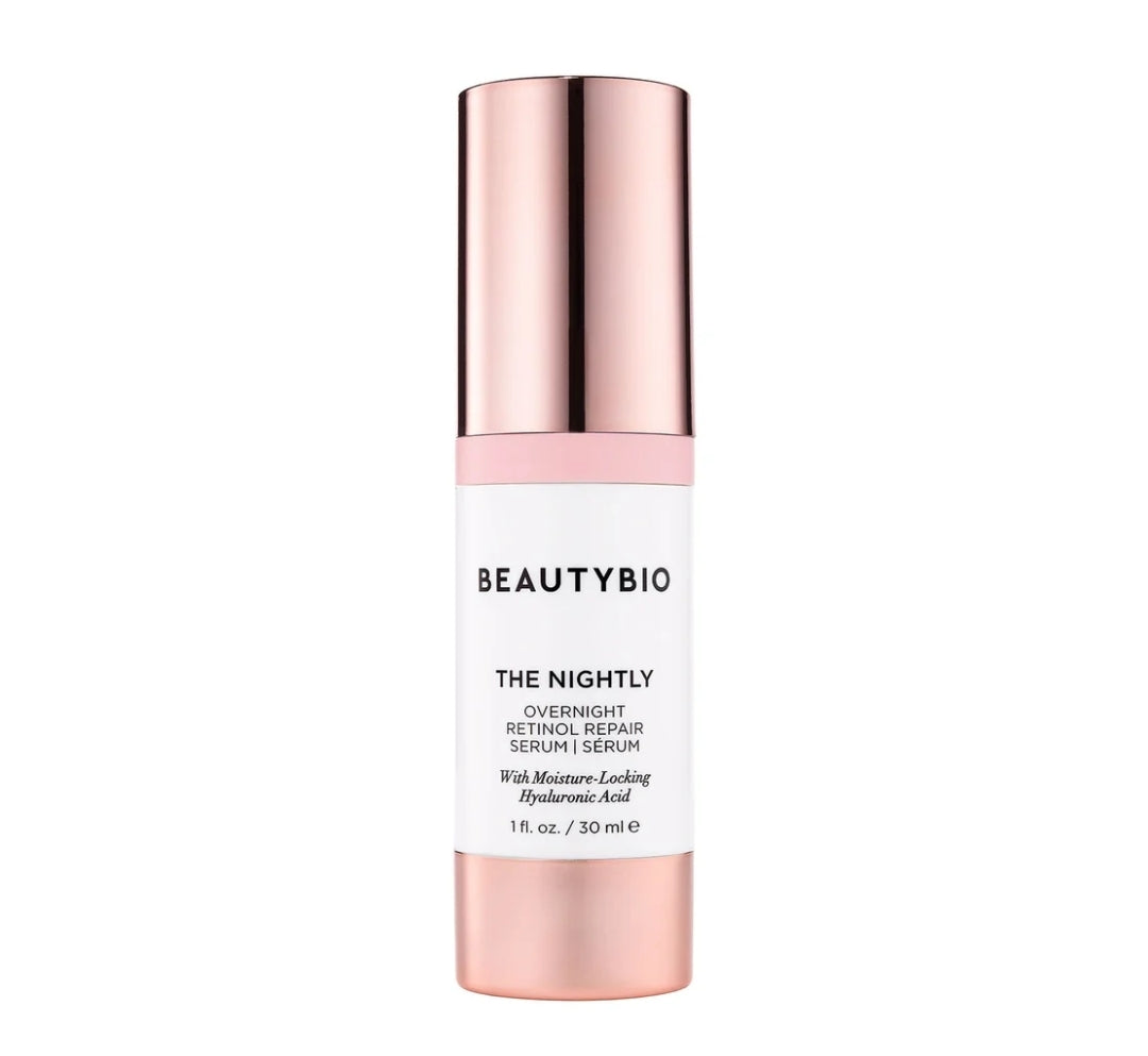 BeautyBio The Nightly - Suero reparador de retinol de noche reafirmante y suavizante