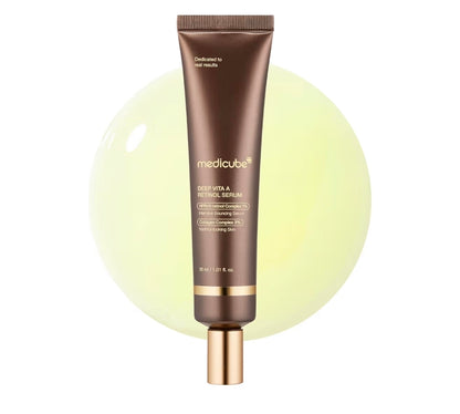 medicube Deep Vita A Retinol Serum - Anti-Aging Retinol & Bakuchiol - Targets Fine Lines, Uneven Skin Tone, Blemish Scars