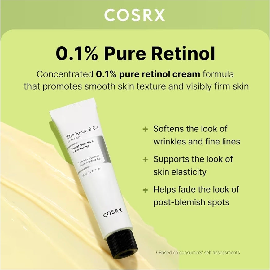 COSRX Retinol 0.1% Cream - Anti-aging Eye & Neck Cream with Retinoid Treatment to Firm Skin, Reduce Wrinkles, Fine Lines, Signs of Aging