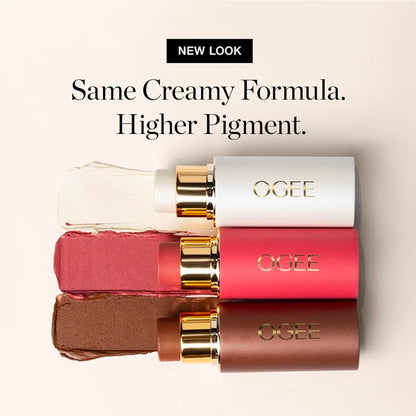 Ogee Crystal Contour Collection – Certified Organic Makeup Collection Stick Trio with Bronzer, Professional Blush & Highlighter Sticks, Cream Contour Makeup Set for Face