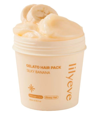 Mascarilla capilar de banana sedosa lilyeve Gelato - Proteína de leche, 6.76 oz
La proteína de leche y huevo repara profundamente el cabello seco y dañado, una mascarilla acondicionadora profunda de enjuague, cuidado capilar coreano