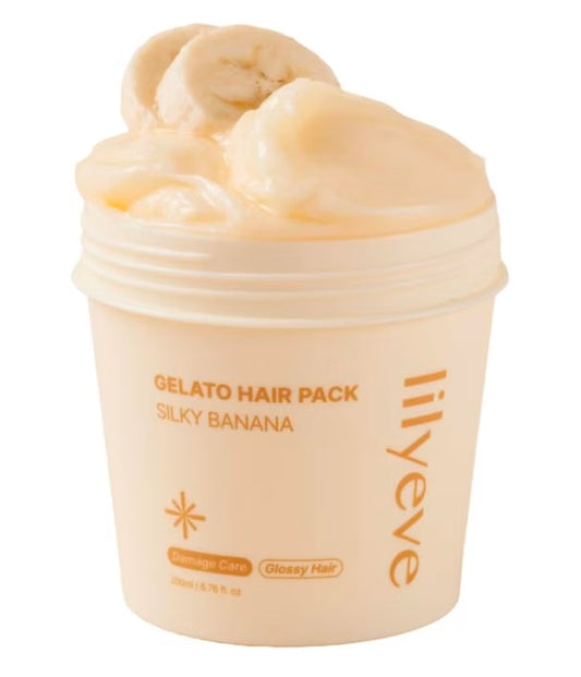 Mascarilla capilar de banana sedosa lilyeve Gelato - Proteína de leche, 6.76 oz
La proteína de leche y huevo repara profundamente el cabello seco y dañado, una mascarilla acondicionadora profunda de enjuague, cuidado capilar coreano