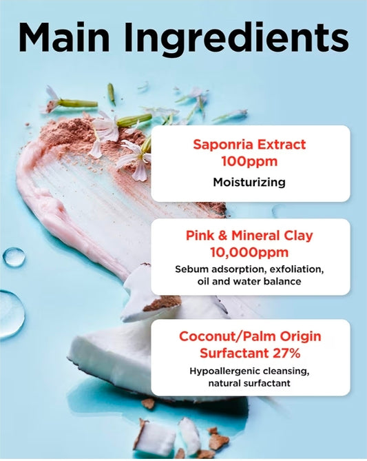 Tocobo Coconut Clay Cleansing Foam - Blackhead Removal, Exfoliating, Makeup Removal, Moisturizing