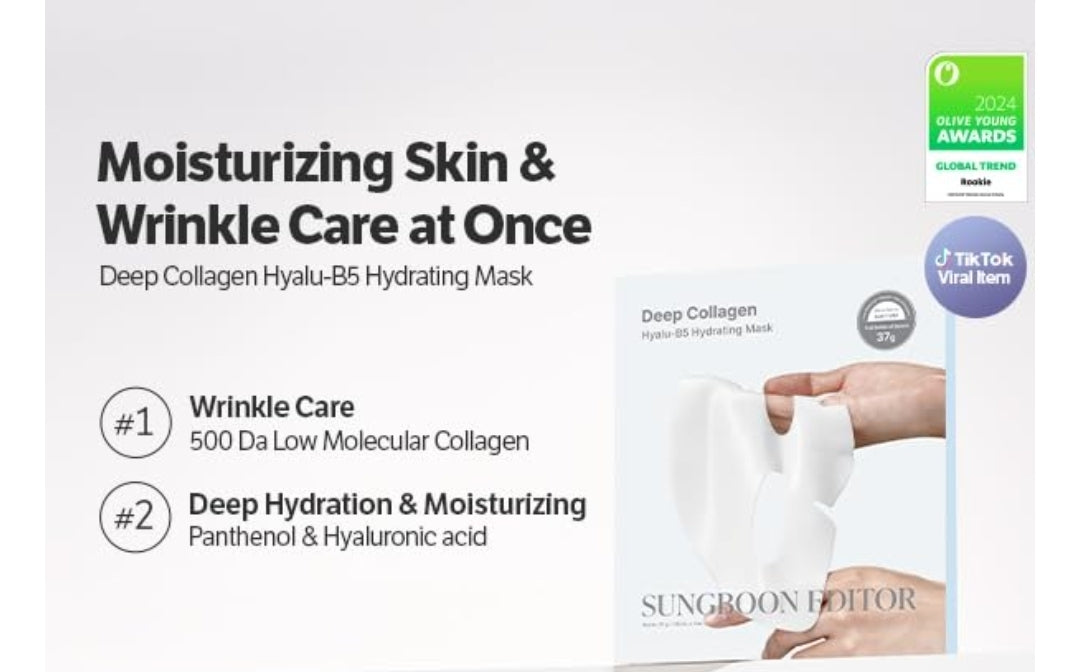 SUNGBOON EDITOR Deep Collagen Hyalu-B5 - Real Collagen with Hyaluronic Acid,  Moisture - Locking Care for Overheated Skin