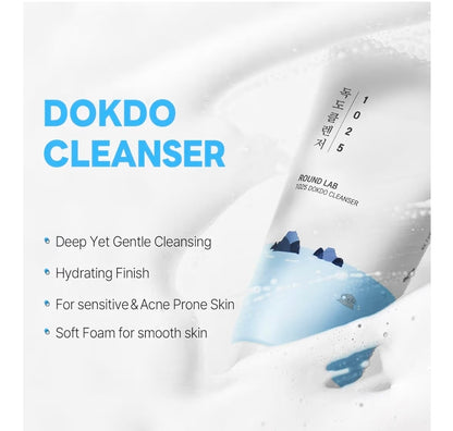 Aceite limpiador y desmaquillante Dokdo 1025 de ROUND LAB: elimina puntos negros y piel sensible.