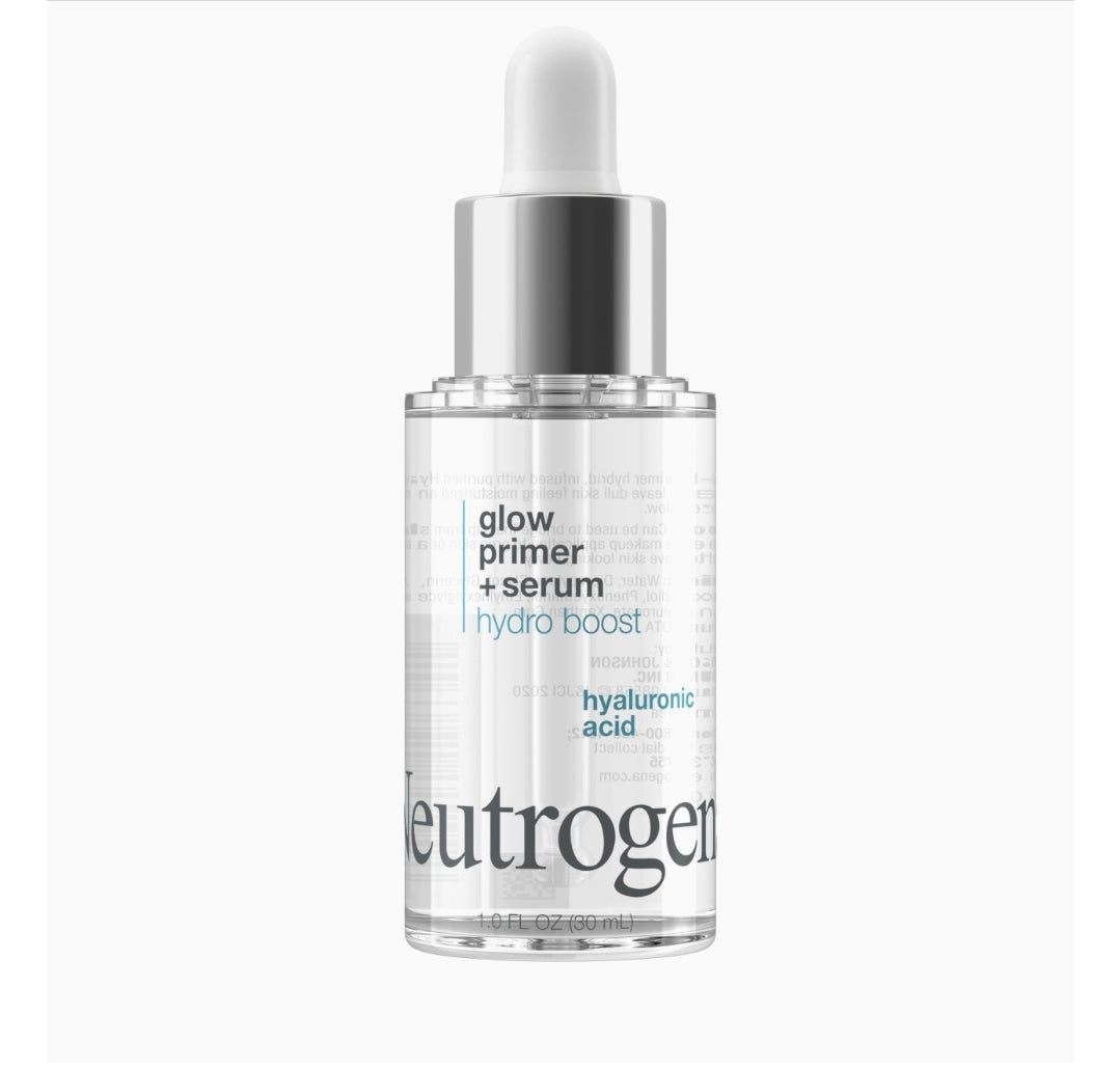 Neutrogena Hydro Boost Glow Booster Primer & Serum - Hydrating & Moisturizing Face Serum-to-Primer Hybrid, Infused with Purified Hyaluronic Acid & Designed to Instantly Hydrate