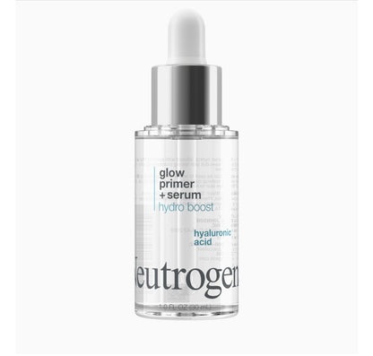 Neutrogena Hydro Boost Glow Booster Primer & Serum - Hydrating & Moisturizing Face Serum-to-Primer Hybrid, Infused with Purified Hyaluronic Acid & Designed to Instantly Hydrate