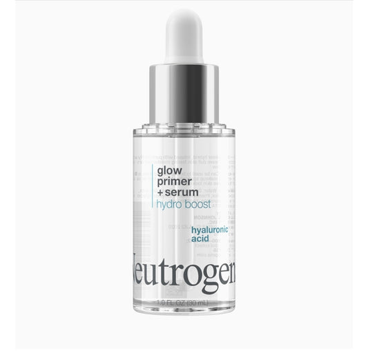 Neutrogena Hydro Boost Glow Booster Primer & Serum - Hydrating & Moisturizing Face Serum-to-Primer Hybrid, Infused with Purified Hyaluronic Acid & Designed to Instantly Hydrate
