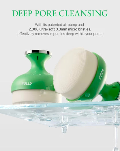 FULLY Pore Cleansing Silicone Brush - Effective Pore Cleaner, Over 2000 Fine Bristle, Unclog Pores, Blackhead Brush, Sebum Remover Tool, Gentle Exfoliator