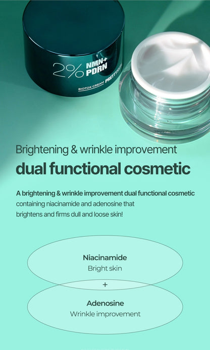 Prettyskin 2% NMN+ PDRN Biotox Cream - Anti-Aging and Skin Regeneration