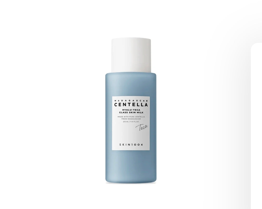 SKIN1004 Hyalu TECA Glass Skin Milk, Hydrating Face Moisturizer for a Dewy Glow, Milky Toner with Hyaluronic Acid for Deep Moisture, Peptides for Elasticity