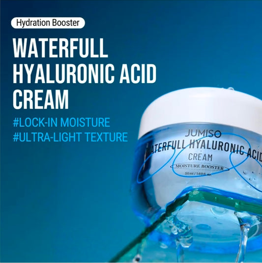 Crema hidratante facial Jumiso Waterfull con ácido hialurónico para todo tipo de piel, ligera y con control de sebo.