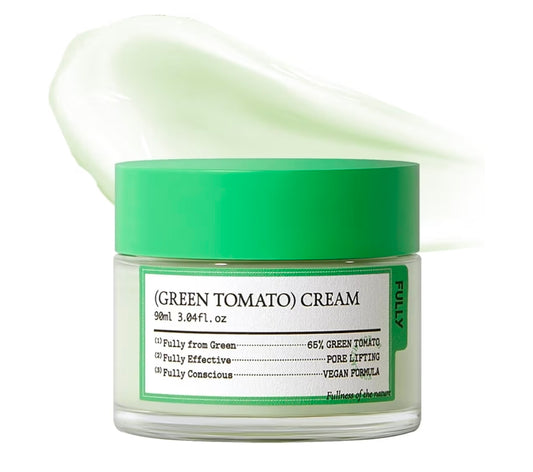 FULLY Green Tomato Facial Cream - Anti Aging, Hypoallergenic
REJUVENATING SKINCARE EXPERIENCE WITH GREE Cream, Pore Lifting with 65% Green Tomato Extract and Vitamin C, Facial Moisturizer for Hydration and Elasticity, Fragrance Free, Vegan