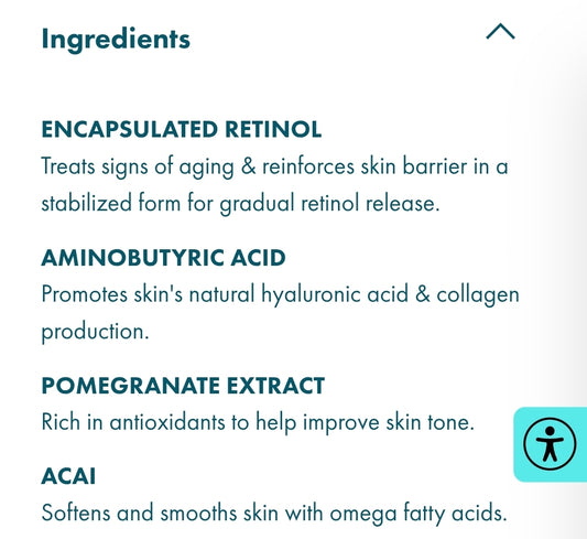 Crema corporal Kopari Ultra Renewal con retinol, enriquecida con açaí y retinol encapsulado