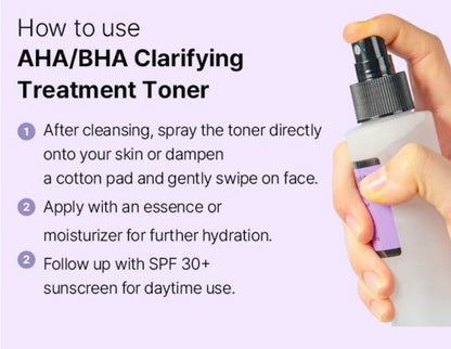 COSRX AHA/BHA Clarifying Treatment Toner - Facial Exfoliating Spray for Whiteheads, Pores, & Uneven Skin