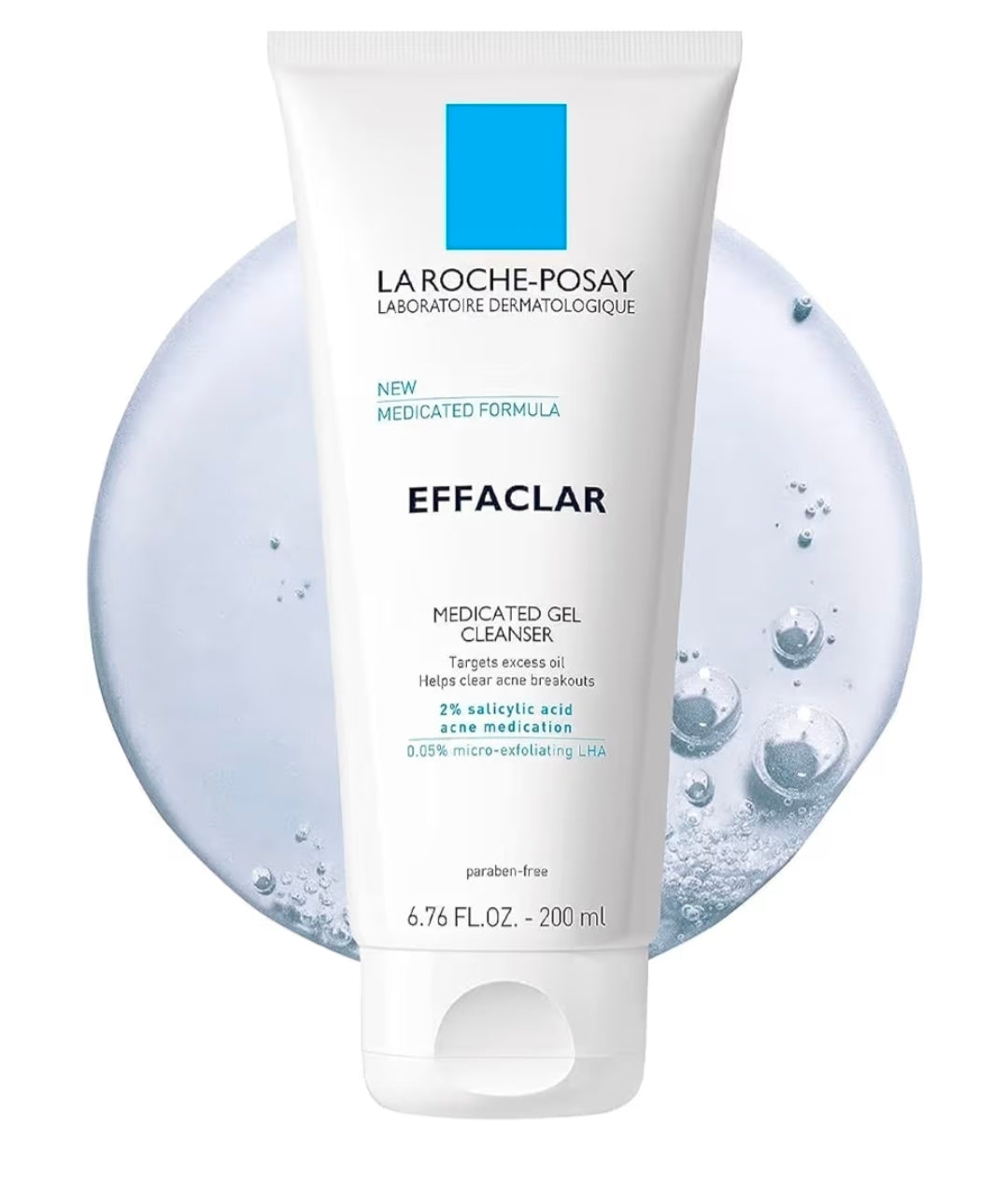 La Roche-Posay Effaclar Medicated Gel Cleanser - 2% Salicylic Acid Cleanser + LHA + Glycerin, Foaming Acne Face Wash, Helps Clear & Prevent Acne Breakouts, Oil Free, Targets Excess Oil