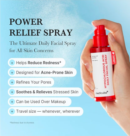 medicube Power Soothing Spray with Hypochlorous Acid, 1.69oz, HOCI Facial Mist for Soothing & Calming - All Skin Types, Daily Skin Solution & Post-Sun Care