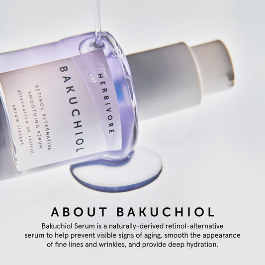 Herbivore Bakuchiol Retinol Alternative Smoothing Serum - Peptides, Smooths Skin and the appearance of fine lines and wrinkles