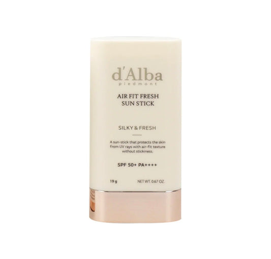 d'Alba Piedmont Air Fit Fresh Sun Stick, Broad Spectrum SPF 50+, Non-Sticky On-the-Go Sun Protection, Outdoor Essential Vegan Sun Stick, Silky & Fresh