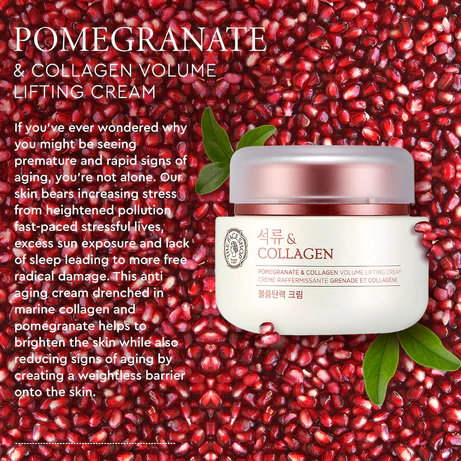 The Face Shop Pomegranate & Collagen Volume Lifting Cream - Lifting and Volumizing, Reduced Wrinkles, Brighter Skin