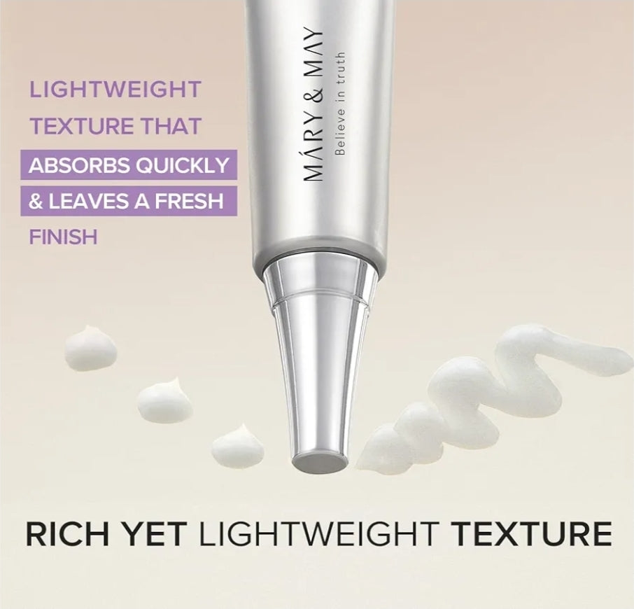 Mary & May Glutathione Eye Cream Special Set - Powerful Antioxidant, Reduces Dark Circles, Improve Uneven Skin Tone with Vitamin C - 3 Pack - 1.01 oz.+ 2 Minis
