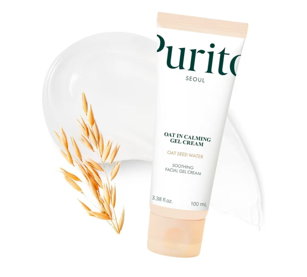 PURITO Oat In Calming Gel Cream - 77% Oat Seed Water Lightweight Water-Gel Face Moisturizer, Non-Comedogenic, Fragrance-Free, Sensitive & Blemish-Prone Skin