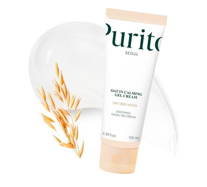 PURITO Oat In Calming Gel Cream - 77% Oat Seed Water Lightweight Water-Gel Face Moisturizer, Non-Comedogenic, Fragrance-Free, Sensitive & Blemish-Prone Skin