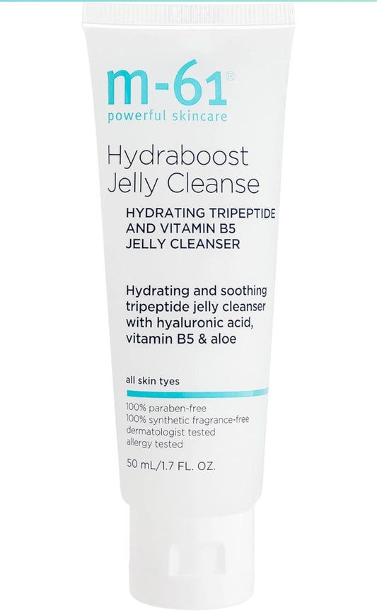 M-61 Hydraboost Gel Limpiador - Gel limpiador hidratante y calmante con tripéptidos, ácido hialurónico, vitamina B5 y aloe.